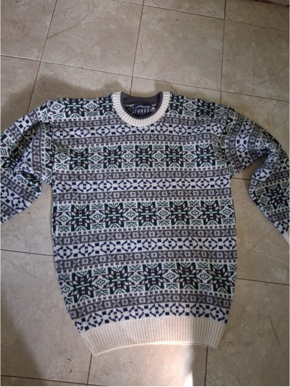 Vintage Tundra Canada Sweater Mens Fair Isle 90s Knit M